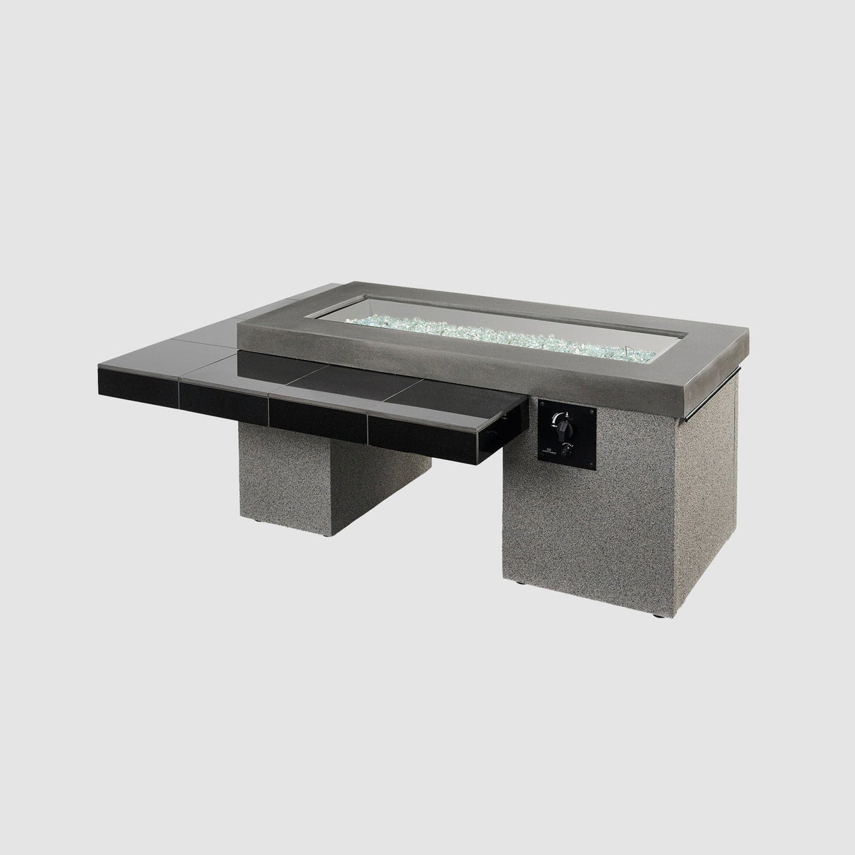 The Outdoor Greatroom Uptown Black Linear Fire Pit Table - UPT-1242