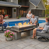 The Outdoor Greatroom Uptown Black Linear Fire Pit Table - UPT-1242