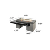 The Outdoor Greatroom Uptown Black Linear Fire Pit Table - UPT-1242