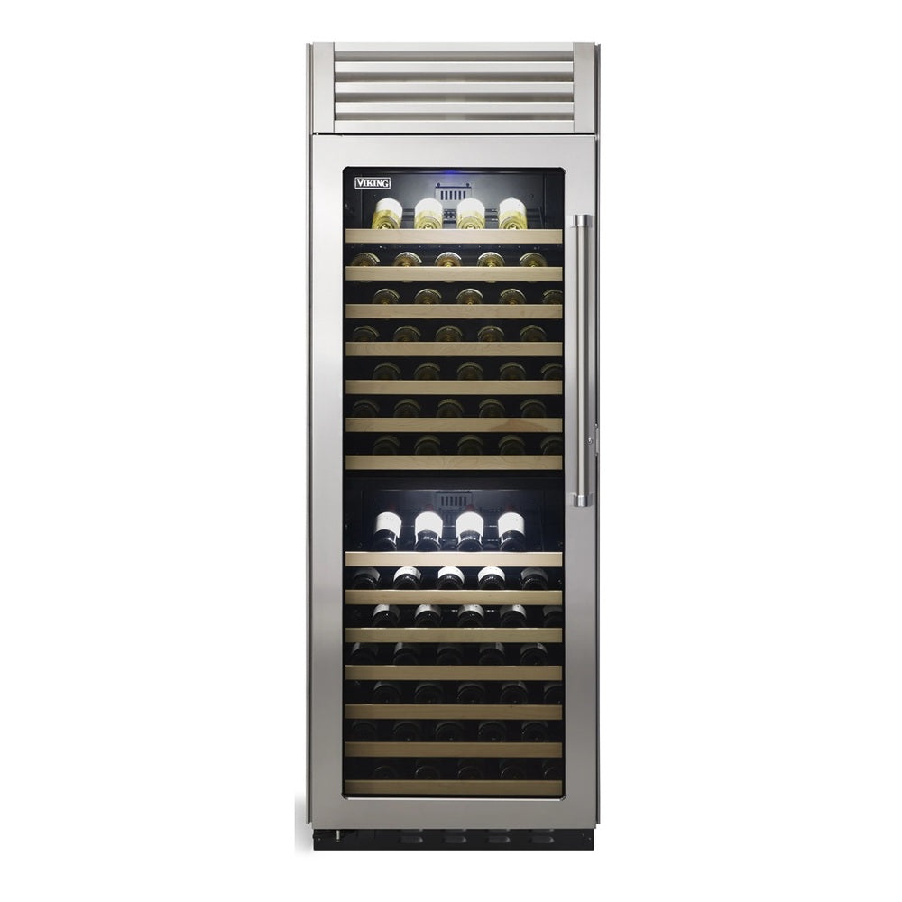 Viking 5 Series 30 inch Dual Zone Full-Height Wine Cellar with 150 Bottles Storage Capacity in Stainless Steel  - VCWB530 *