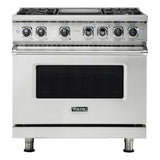 Viking 5 Series 36 inch Dual Fuel Range with 4 Sealed Burners and Griddle - VDR5364G*