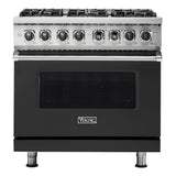 Viking 5 Series 36 inch Dual Fuel Range with 6 Sealed Burners and Self Clean - VDR5366B*