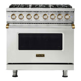 Viking 5 Series 36 inch Dual Fuel Range with 6 Sealed Burners and Self Clean - VDR5366B*