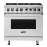 Viking 5 Series 36 inch Dual Fuel Range with 6 Sealed Burners and Self Clean - VDR5366B*
