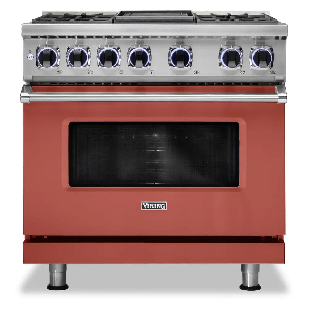 Viking 7 Series 36 inch Dual Fuel Range with 4 Sealed Burners and Griddle  -  VDR73624G*