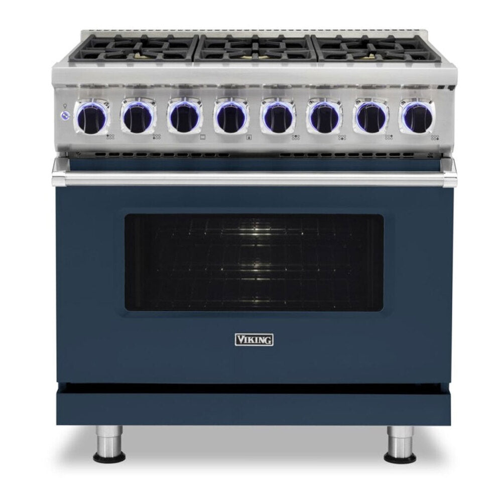 Viking 7 Series 36 inch Dual Fuel Range with 6 Sealed Burners  - VDR73626B*