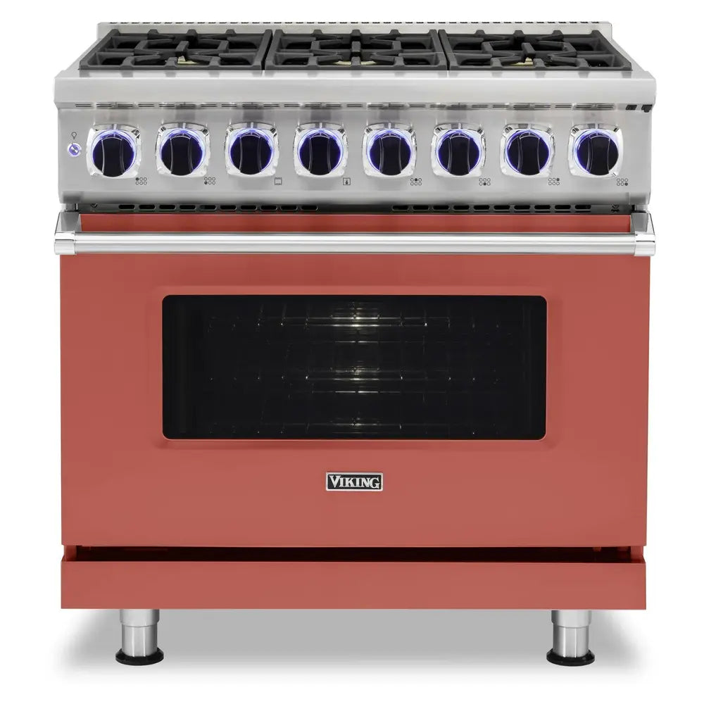 Viking 7 Series 36 inch Dual Fuel Range with 6 Sealed Burners  - VDR73626B*