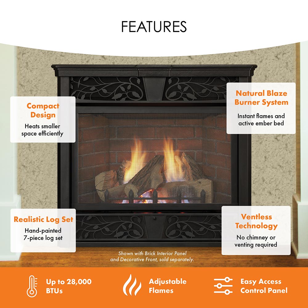 Monessen 32" Symphony Vent-Free Traditional Gas Fireplace