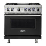 Viking 7 Series 36 inch Sealed Burner Gas Range with 4 Burners and Griddle - VGR73624G*