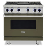 Viking 7 Series 36 inch Sealed Burner Gas Range with 4 Burners and Griddle - VGR73624G*