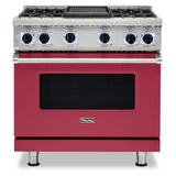 Viking 7 Series 36 inch Sealed Burner Gas Range with 4 Burners and Griddle - VGR73624G*