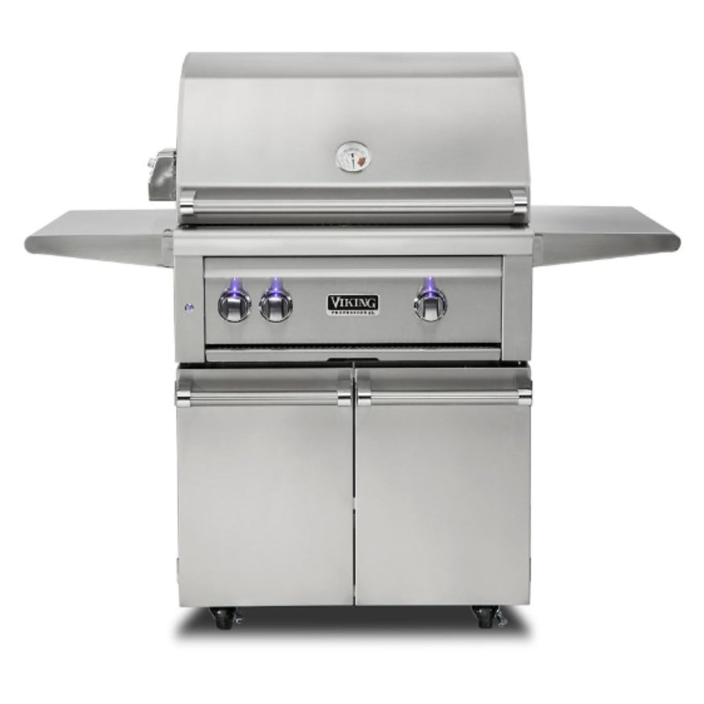 Viking 5 Series 30 inch Freestanding Grill with ProSear Burner and Rotisserie in Stainless Steel - VQGFS5301NSS