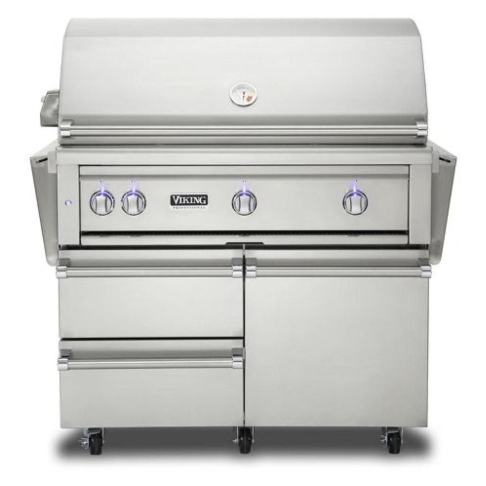Viking 5 Series 30 inch Freestanding Grill with ProSear Burner and Rotisserie in Stainless Steel - VQGFS5301NSS