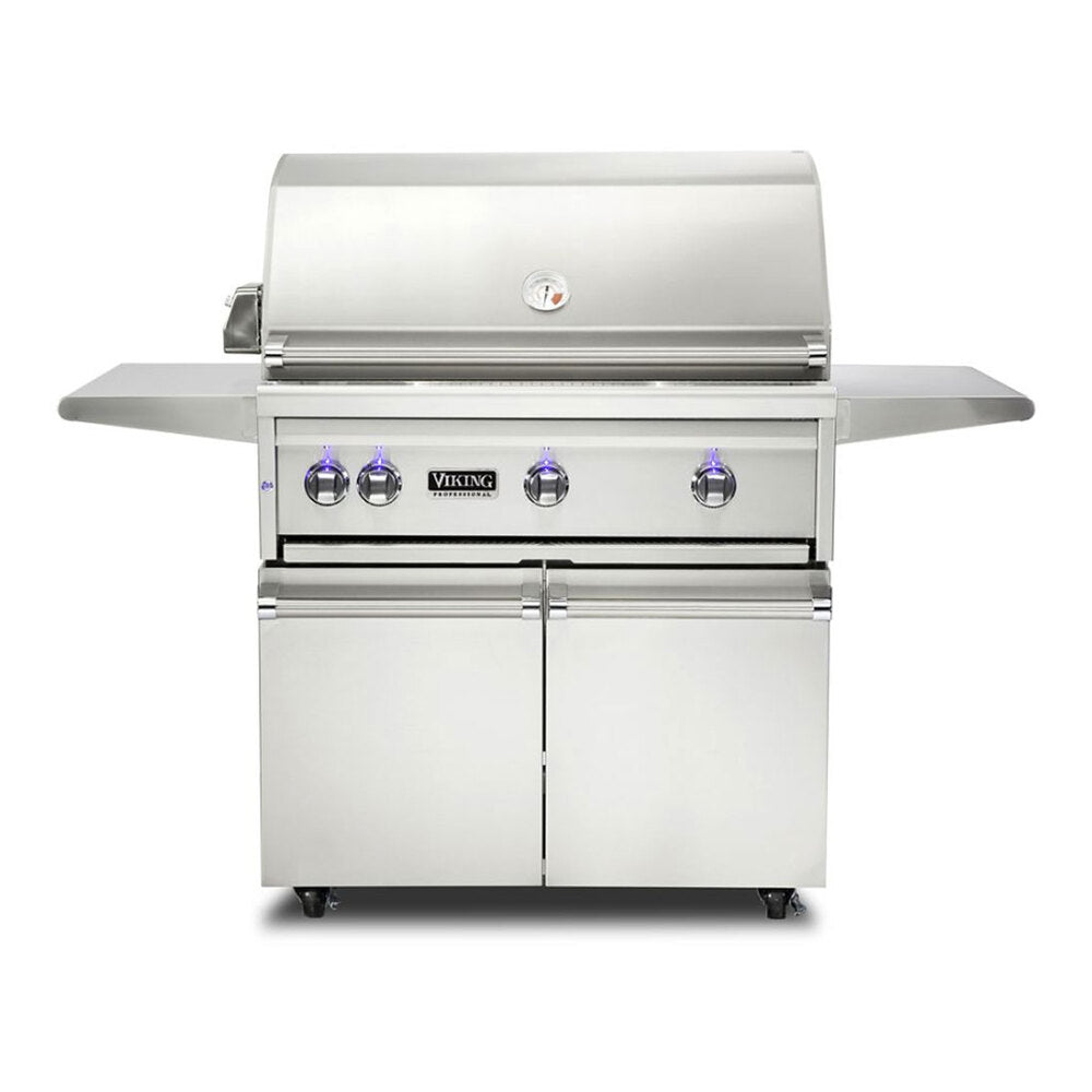 Viking 5 Series 36 inch Freestanding Grill with ProSear Burner and Rotisserie in Stainless Steel - VQGFS5361NSS