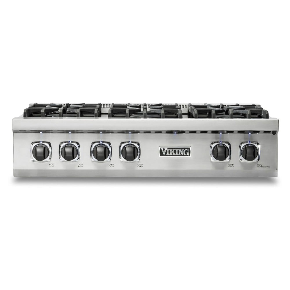 Viking  5 Series 36 inch Gas Rangetop with 4 Sealed Burners and Griddle  - VRT5364GSS*
