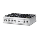 Viking  5 Series 36 inch Gas Rangetop with 4 Sealed Burners and Griddle  - VRT5364GSS*