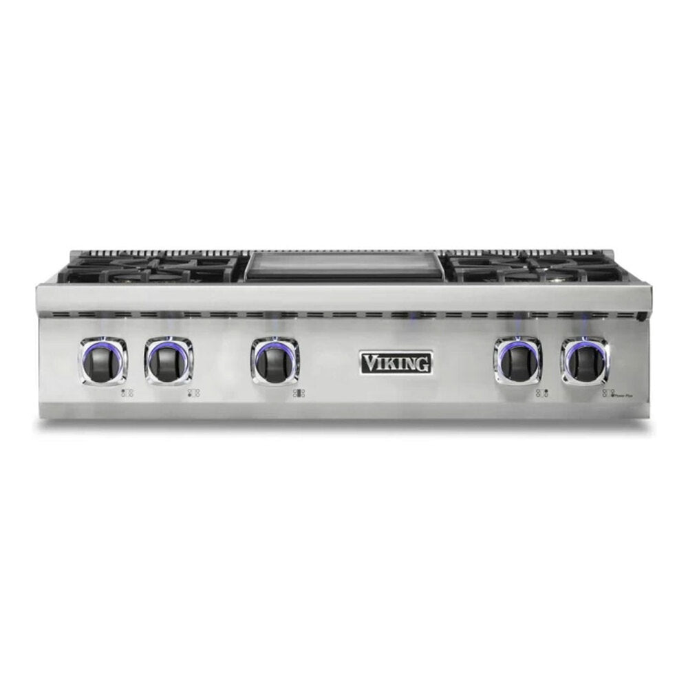 Viking 7 Series 36 inch Gas Rangetop with 4 Sealed Burners and Griddle - VRT7364GSS*
