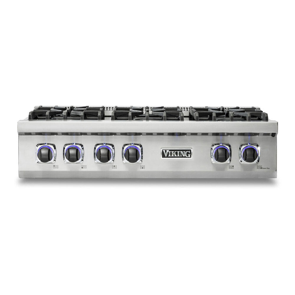 Viking 7 Series 36 inch Gas Rangetop with 6 Sealed Burners  - VRT7366BSS*