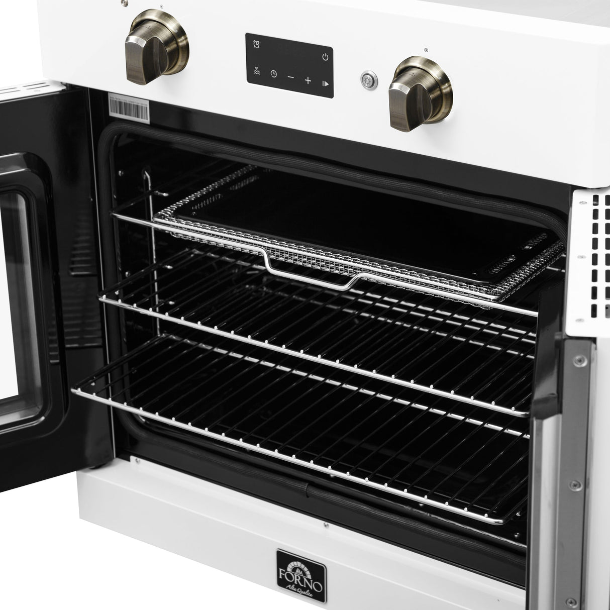 Forno Asti 30-Inch French Door Electric Wall Oven, 3.68 cu. ft. True Convection, 3,600W, Air Fry, Sous Vide, Self-Clean