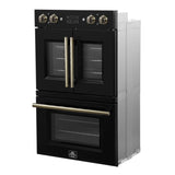 Forno Asti 30" Double Wall Oven – 7.36 cu.ft, 7200W Dual Convection, Upper French Doors, Air Fry, Sous Vide & Self-Clean