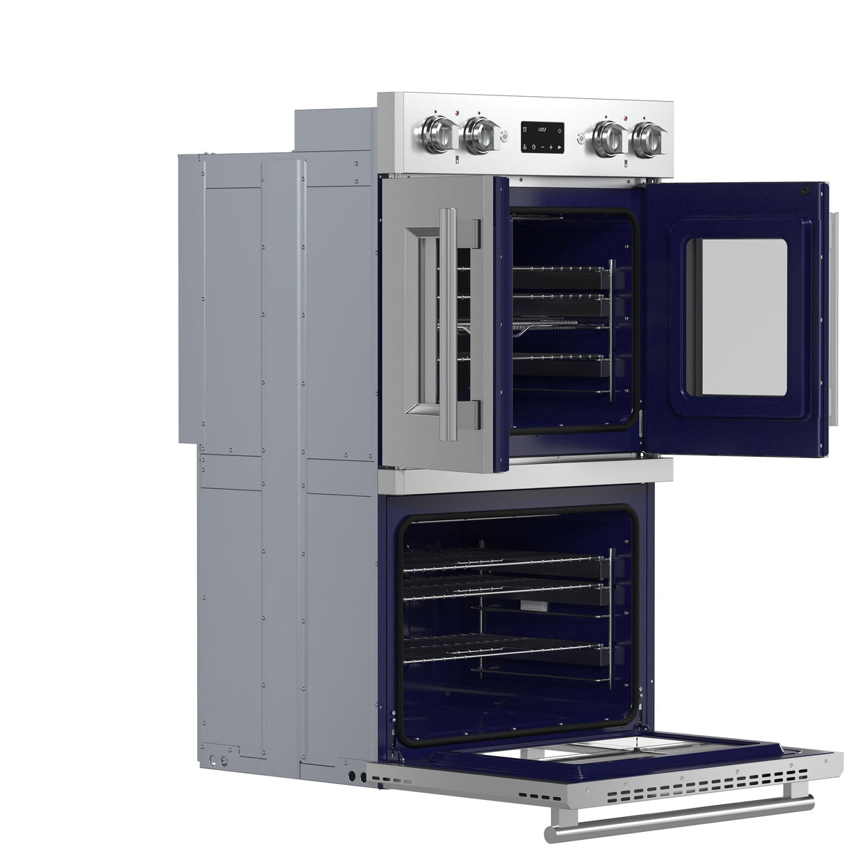 Forno Gallico 30" Electric French Door Double Oven – Stainless Steel, 7.36 cu.ft, Convection, Self-Cleaning