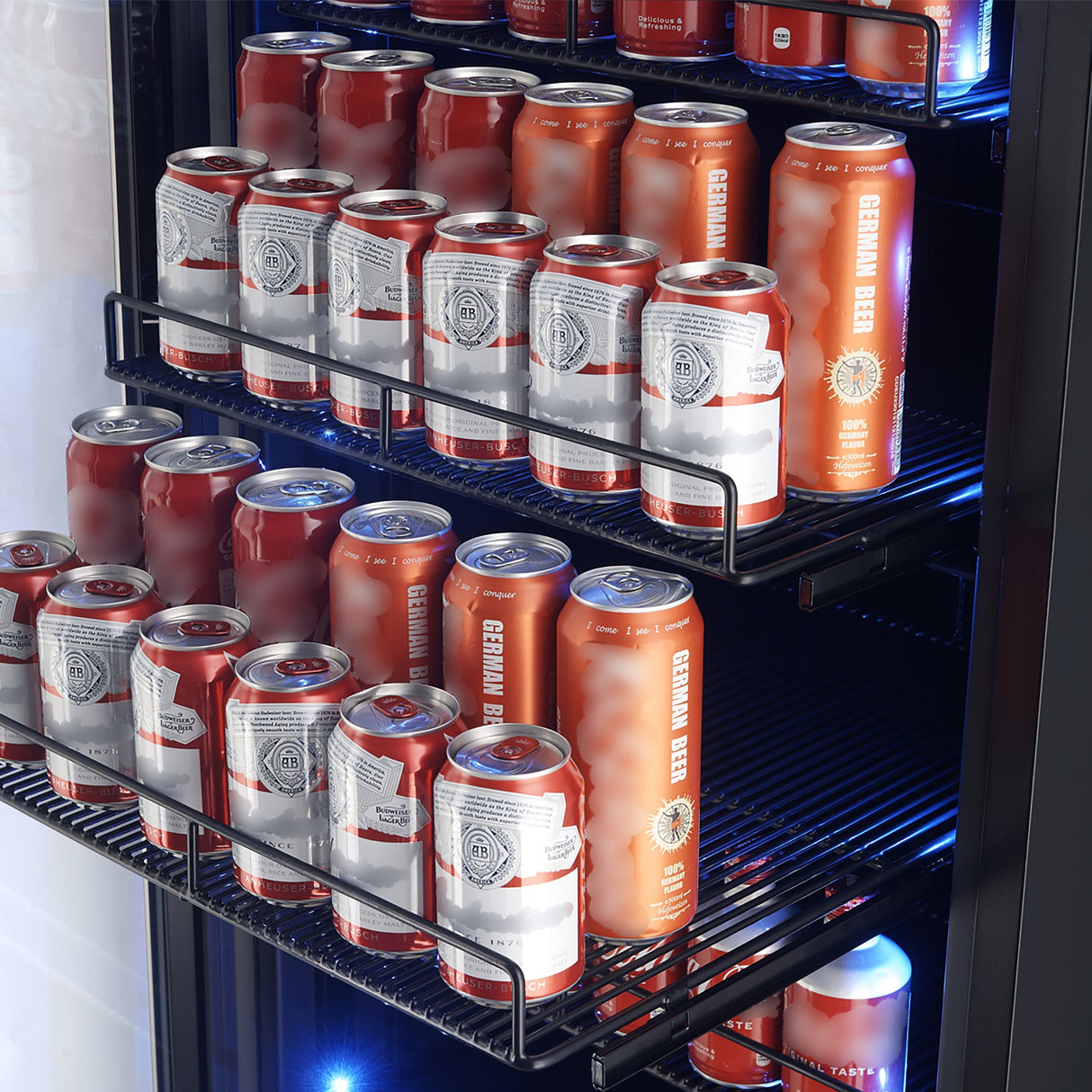 Avellina 48" Triple Zone Wine & Beverage Cooler – 31.8 cu.ft, 427 Cans & 94 Bottles, Blue LED Lighting