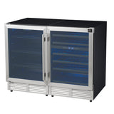 Forno Gemello 48 Inch Side-by-Side Wine and Beverage Cooler in Stainless Steel, French Door, 9.6 cu. ft.