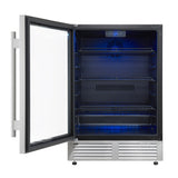 Forno Frescolino 24" Beverage Cooler – Stainless Steel, 188 Can Capacity, LED Lighting, Triple Glass Door, Built-In or Freestanding