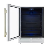 Forno Frescolino 24" Beverage Cooler – 188 Can Capacity, LED Lighting, Triple Glass Door, Built-In/Freestanding