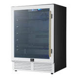 Forno Frescolino 24" Beverage Cooler – 188 Can Capacity, LED Lighting, Triple Glass Door, Built-In/Freestanding