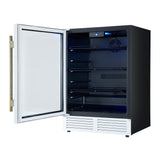 Forno Frescolino 24" Beverage Cooler – 188 Can Capacity, LED Lighting, Triple Glass Door, Built-In/Freestanding