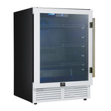 Forno Frescolino 24" Beverage Cooler – 188 Can Capacity, LED Lighting, Triple Glass Door, Built-In/Freestanding