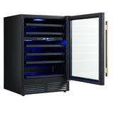 Forno Bacchino 24" Wine Cooler – 51 Bottle, Dual Zone, LED Lighting, Triple Glass Door, Built-In/Freestanding
