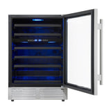 Forno Bacchino 24" Wine Cooler – Stainless Steel, 51 Bottle Capacity, Triple Glass Door, LED Lighting & Built-In/Freestanding