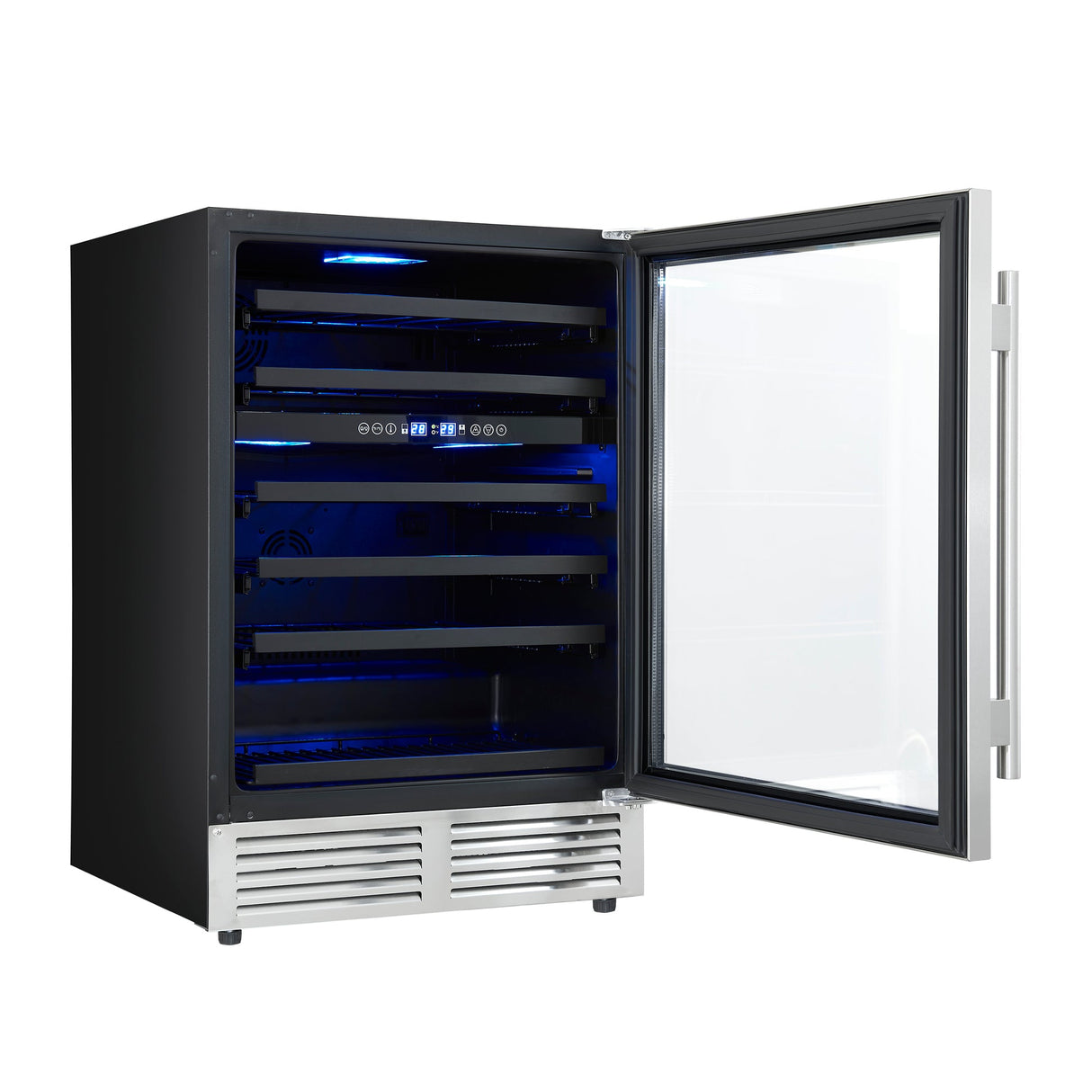 Forno Bacchino 24" Wine Cooler – Stainless Steel, 51 Bottle Capacity, Triple Glass Door, LED Lighting & Built-In/Freestanding