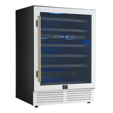 Forno Bacchino 24" Wine Cooler – 51 Bottle, Dual Zone, LED Lighting, Triple Glass Door, Built-In/Freestanding