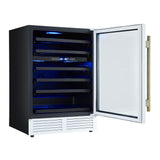 Forno Bacchino 24" Wine Cooler – 51 Bottle, Dual Zone, LED Lighting, Triple Glass Door, Built-In/Freestanding