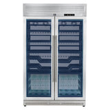 Forno Abruzzo 48" Dual Zone Wine Cellar – 102 Bottles, 24 cu.ft, Black Trim, Green Acrylic Holders