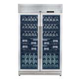 Forno Abruzzo 48" Dual Zone Wine Cellar – 102 Bottles, 24 cu.ft, Black Trim, Green Acrylic Holders