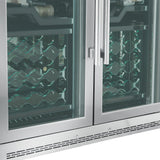 Forno Abruzzo 48" Dual Zone Wine Cellar – 102 Bottles, 24 cu.ft, Black Trim, Green Acrylic Holders