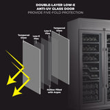 Forno Abruzzo 48" Dual Zone Wine Cellar – 102 Bottles, 24 cu.ft, Stainless Steel Trim, Clear Acrylic Holders