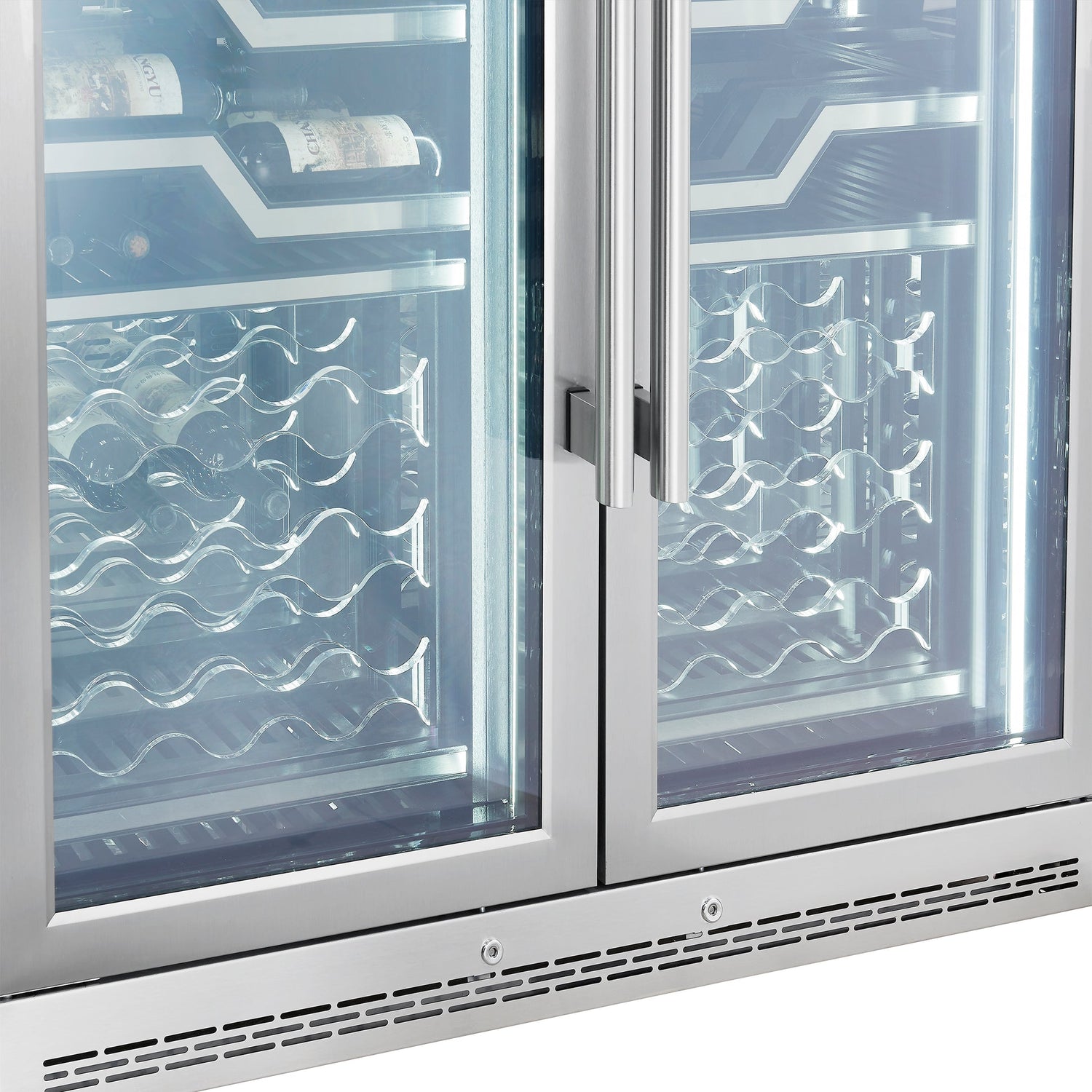 Forno Abruzzo 48" Dual Zone Wine Cellar – 102 Bottles, 24 cu.ft, Stainless Steel Trim, Clear Acrylic Holders