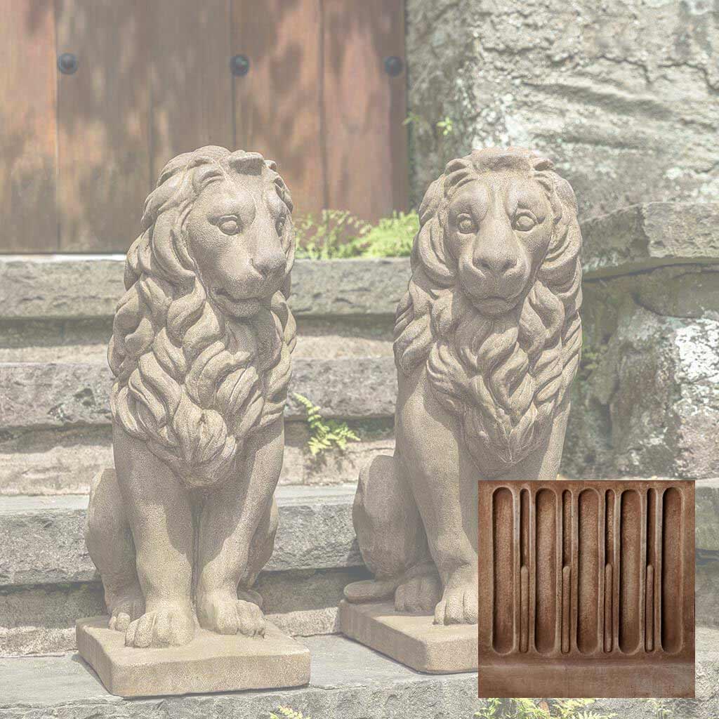 Campania Sentry Lion Garden Statue - A-651 SET