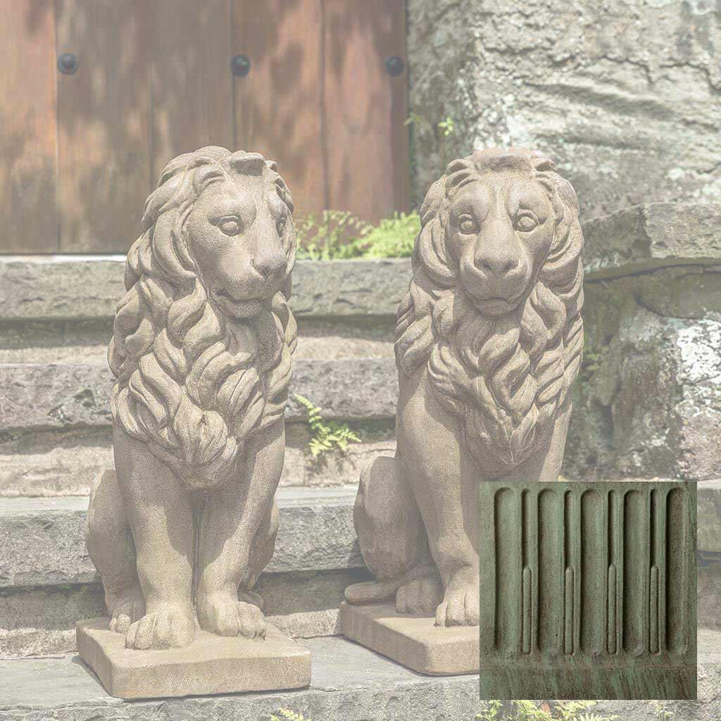 Campania Sentry Lion Garden Statue - A-651 SET