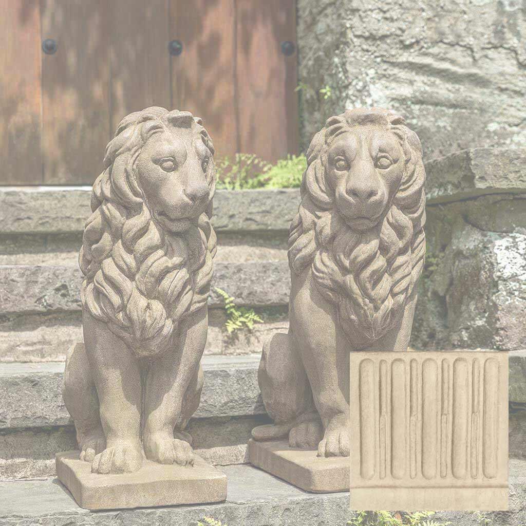 Campania Sentry Lion Garden Statue - A-651 SET