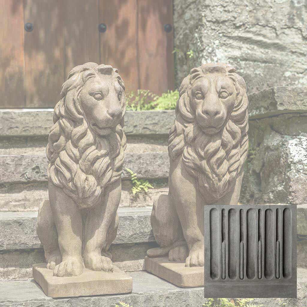 Campania Sentry Lion Garden Statue - A-651 SET