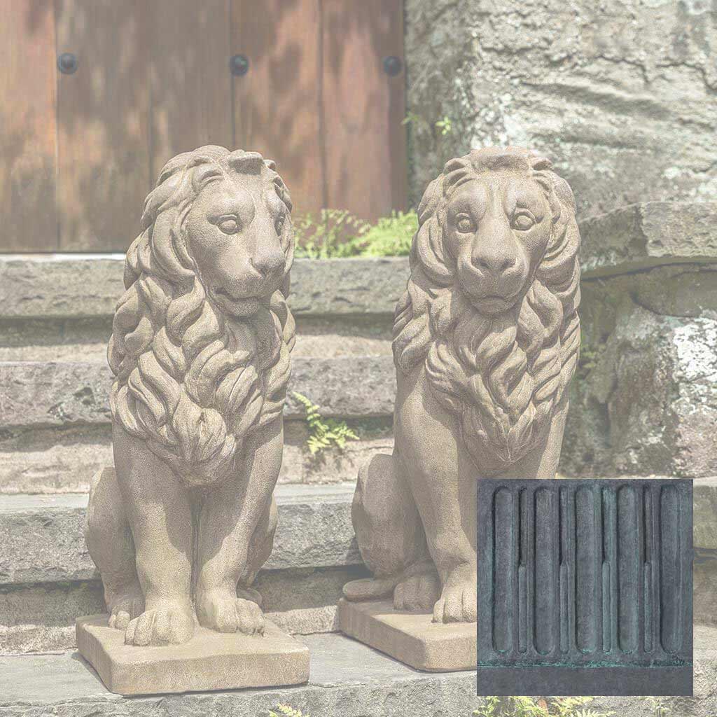 Campania Sentry Lion Garden Statue - A-651 SET