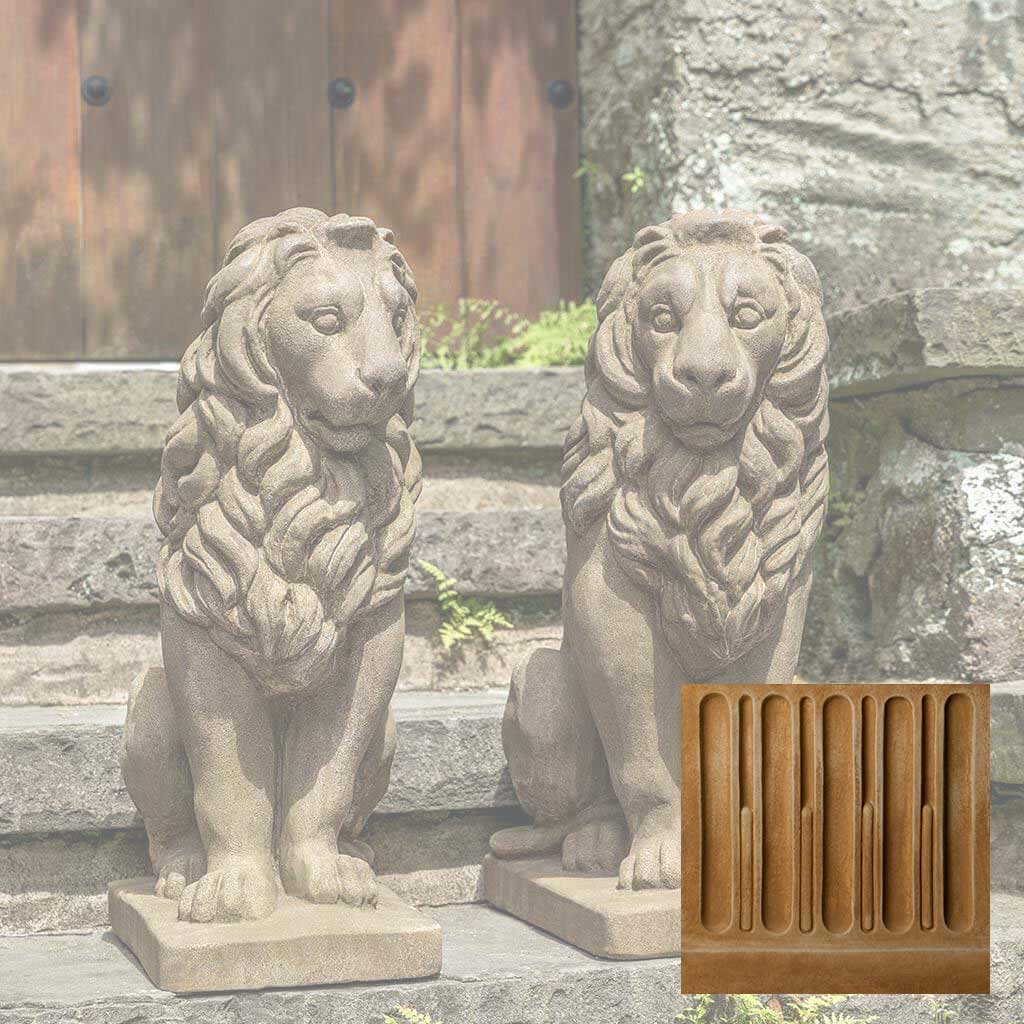 Campania Sentry Lion Garden Statue - A-651 SET