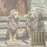 Campania Sentry Lion Garden Statue - A-651 SET