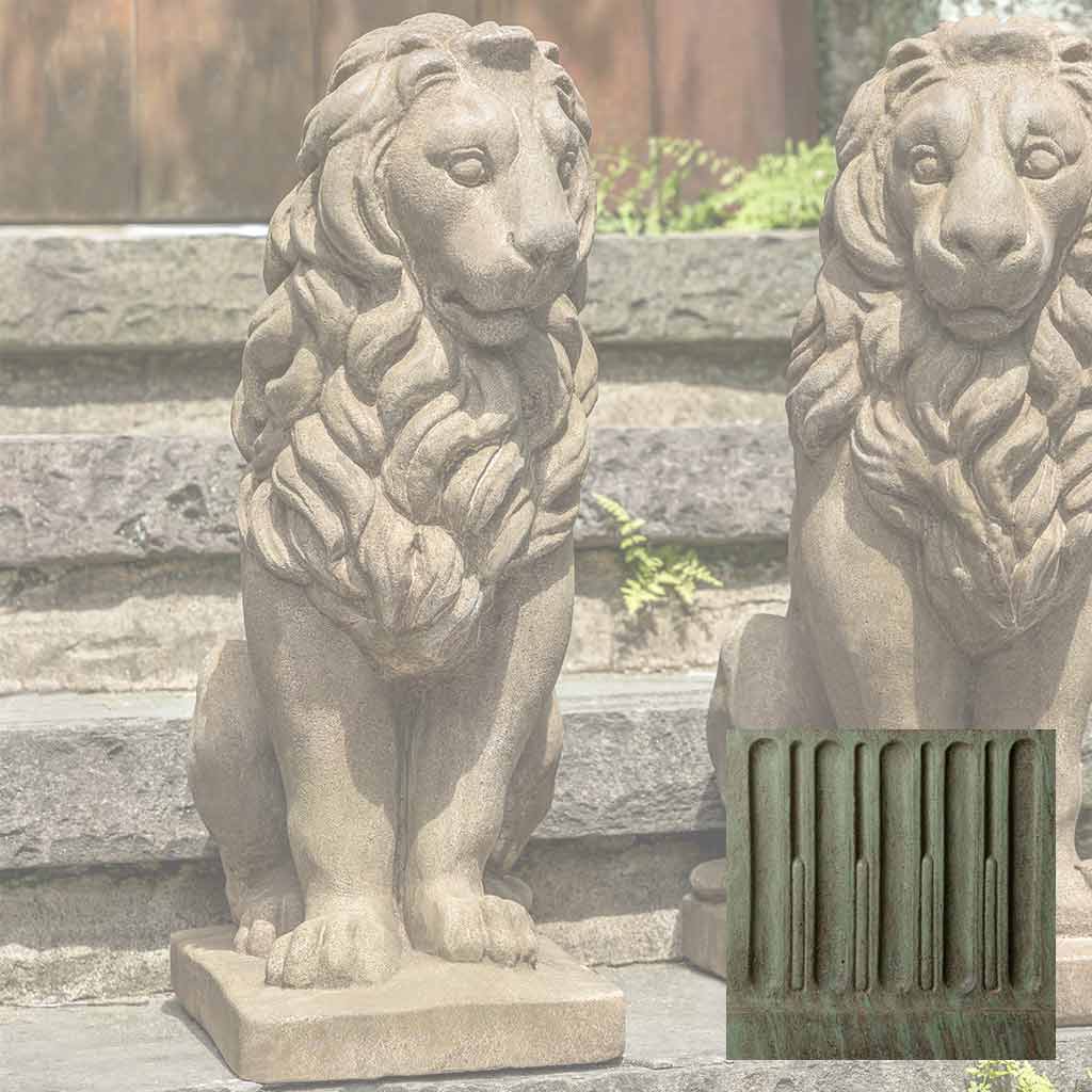 Campania Sentry Lion Garden Statue - A-651 SET